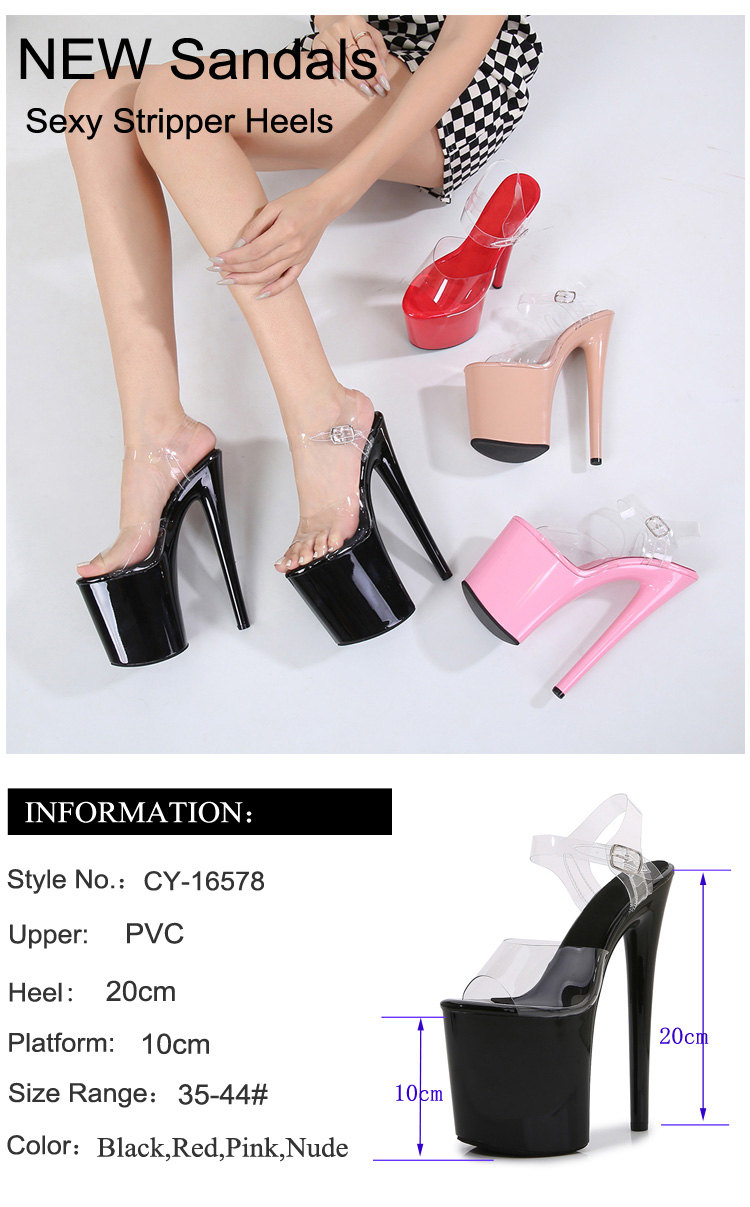 Remote Led Light Platform Sandals Sexy Transparent Slim Ultra High Heels 20 CM Women Sandal Female Pole Dancing Shoes Women detail