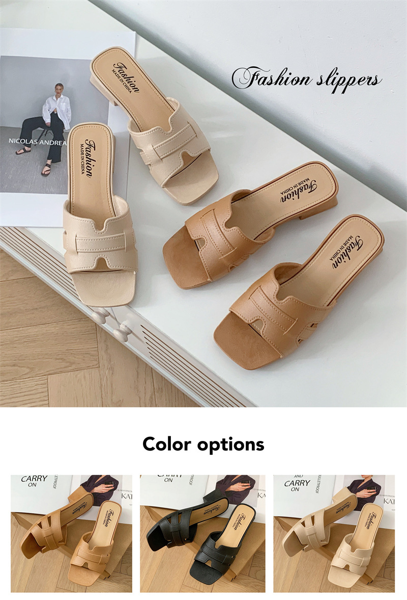 New women's shoes solid color casual summer wedge sandals fashionable slippers for women detail