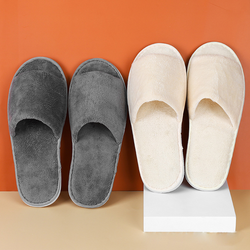 Men and Women Couple Custom logo Personalized Washable Disposable Customer Service Star Spa Luxury Hotel slippers product view