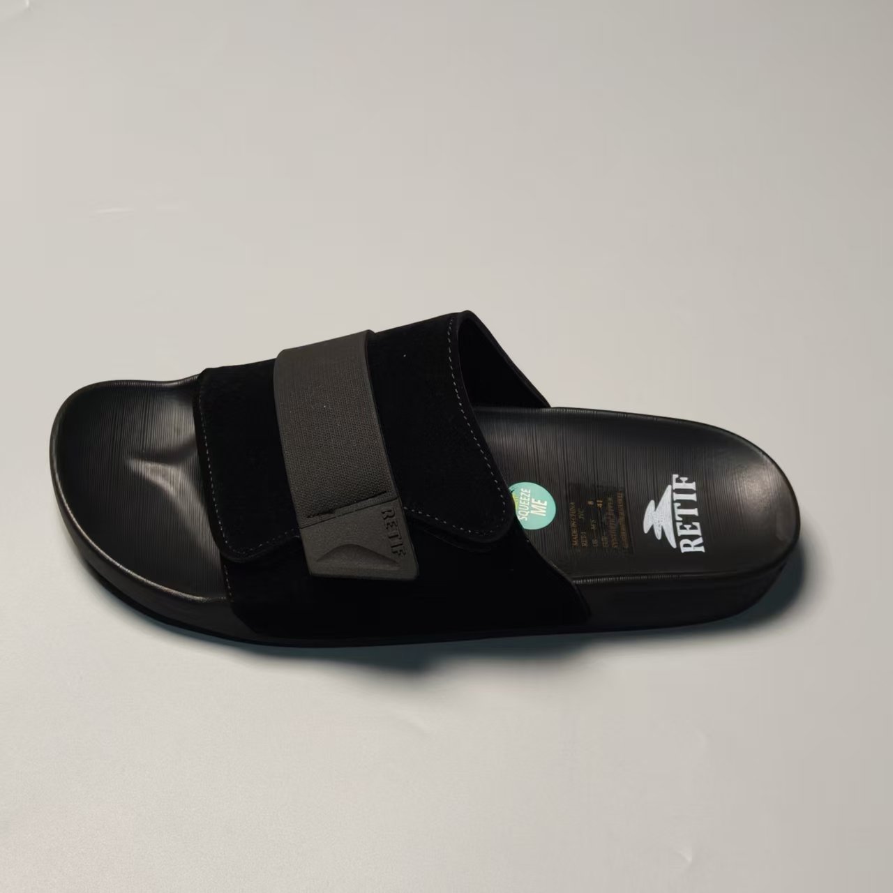 Suede Outdoor Slippers Flip-flops Stylish Hook-and-loop Design Peep Toe Thick Soft PU Sole Non-slip High-end All Seasons detail