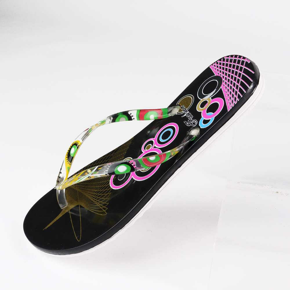 Custom PVC Flip-Flops Women Slippers Open Toe Beach Sandals Summer Wear detail