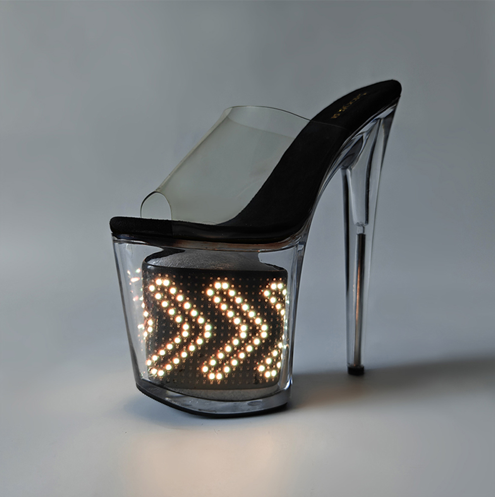 Remote Led Light Platform Sandals Sexy Transparent Slim Ultra High Heels 20 CM Women Sandal Female Pole Dancing Shoes Women detail