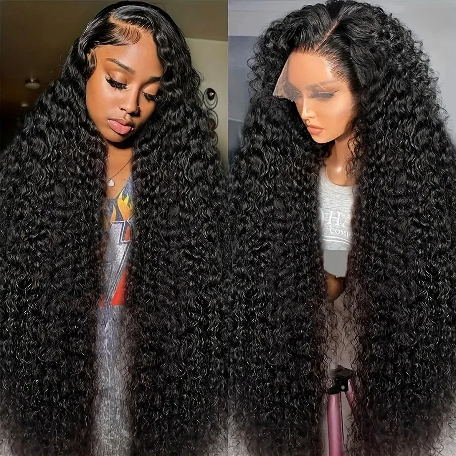 Raw Hair Vendor Deep Wave Transparent Lace Fronta Wigs for Women Deep Curly Lace Front Brazilian Human Hair Wigs for Black Women product view