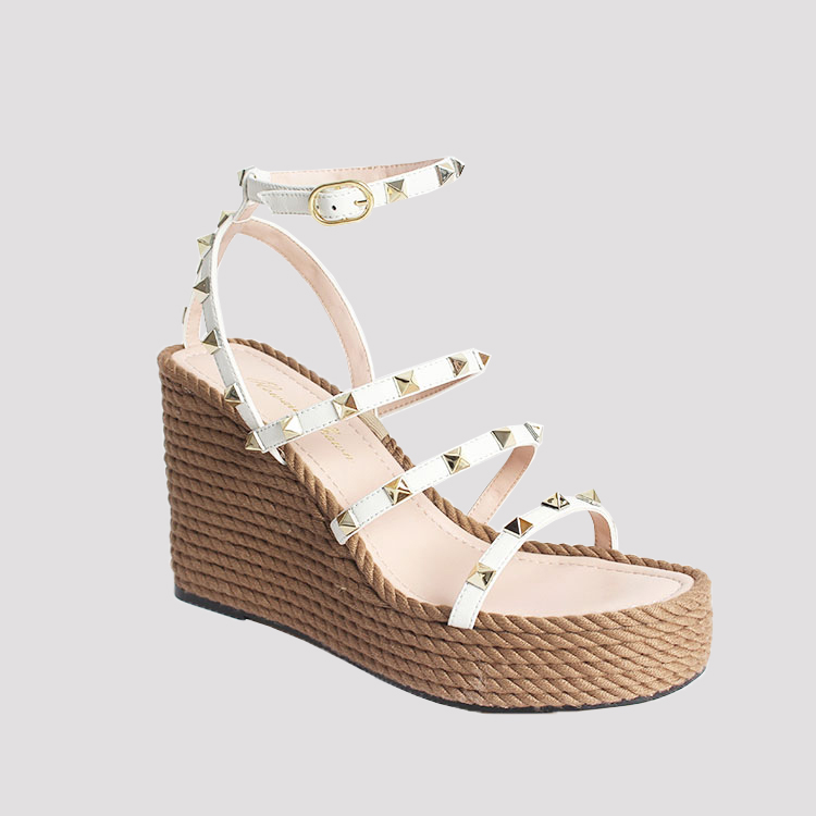 2024 Custom Female Footwear Ultra Solid Flat Shoe Slope Strap Platform Wedges Sandals OEM Manufacturer Customized for Summer detail