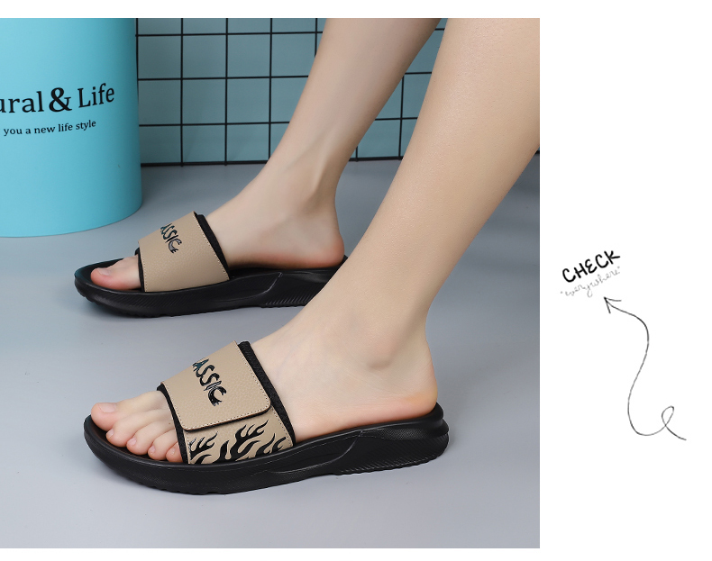 Manufacturers Wholesale Thick Bottom Sporty Outdoor Slippers Flip-flops Winter Summer EVA Outsole Split Leather Upper Cotton detail