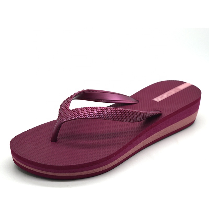 Hot Sales Wedge Heel Women Rubber Flip Flops