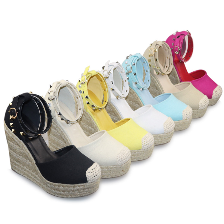 Women's 2024 Summer Slip-On Closed Toe Wedges Shoes Breathable and Anti-Slip Espadrille Platform Sandals Zapato De Mujer detail