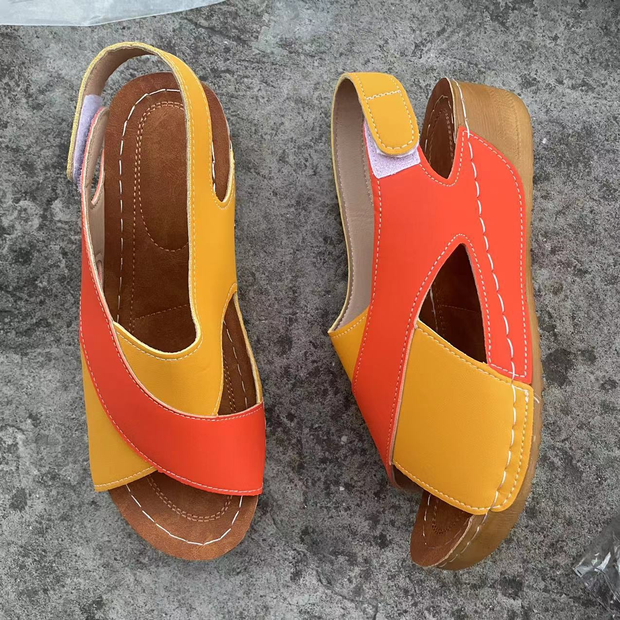 Breathable Women's Gladiator Wedge Peep Toe Sandals with Buckle Closure Cushioned PU Upper EVA Outsole All Seasons Casual Shoes detail