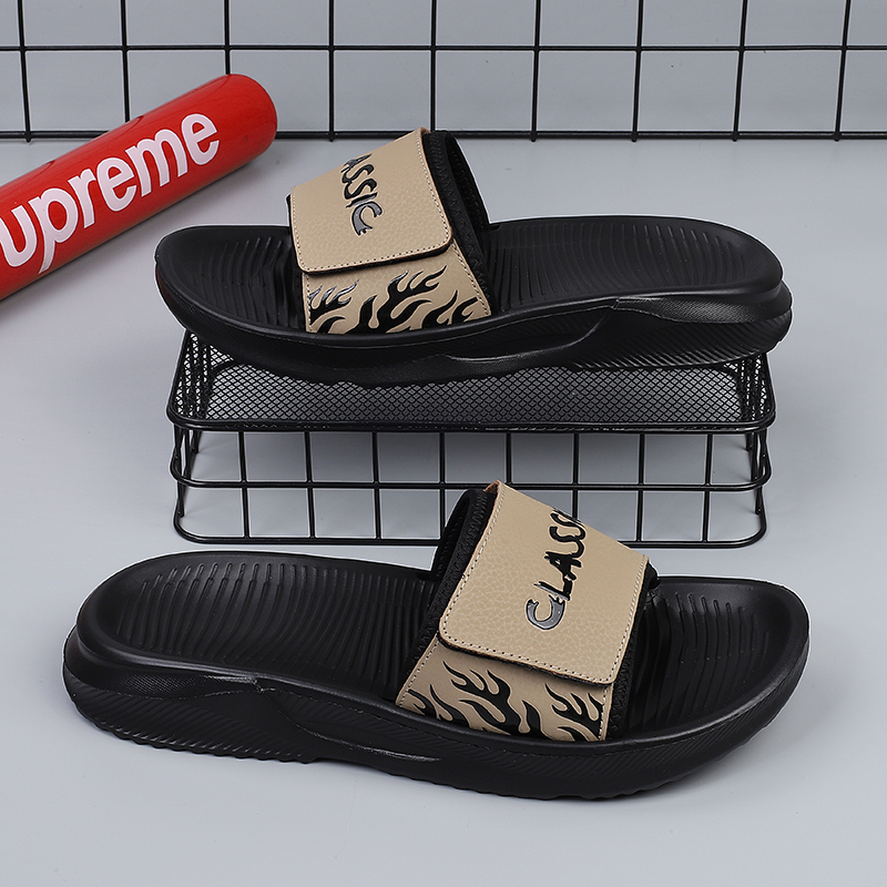 Manufacturers Wholesale Thick Bottom Sporty Outdoor Slippers Flip-flops Winter Summer EVA Outsole Split Leather Upper Cotton product view