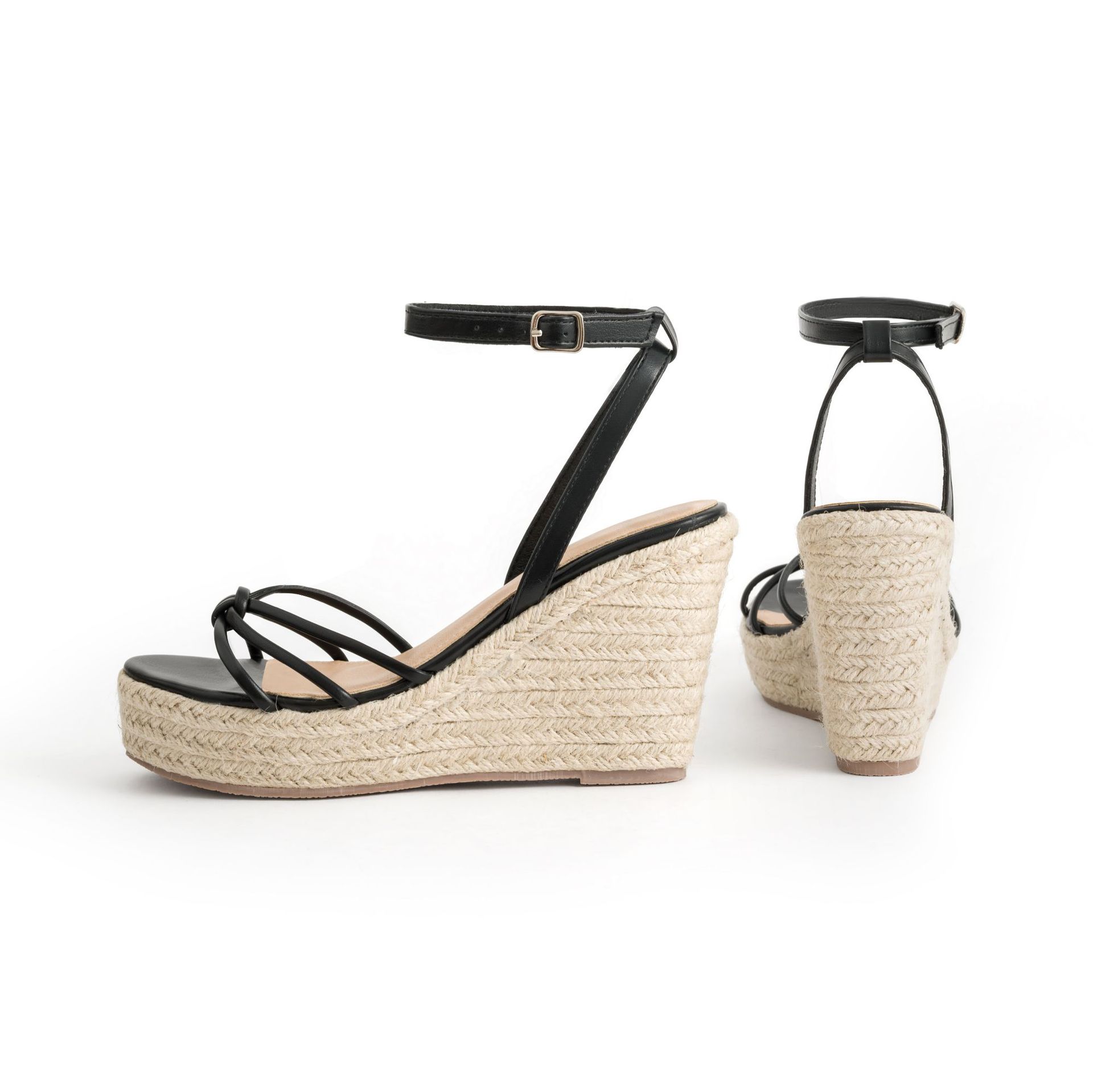 Women's High Heels Wedges Sandals Shoes Ladies Spring Summer Ankle Strap Thick-Soled Platform Roman Outdoor Sandalias OEM detail