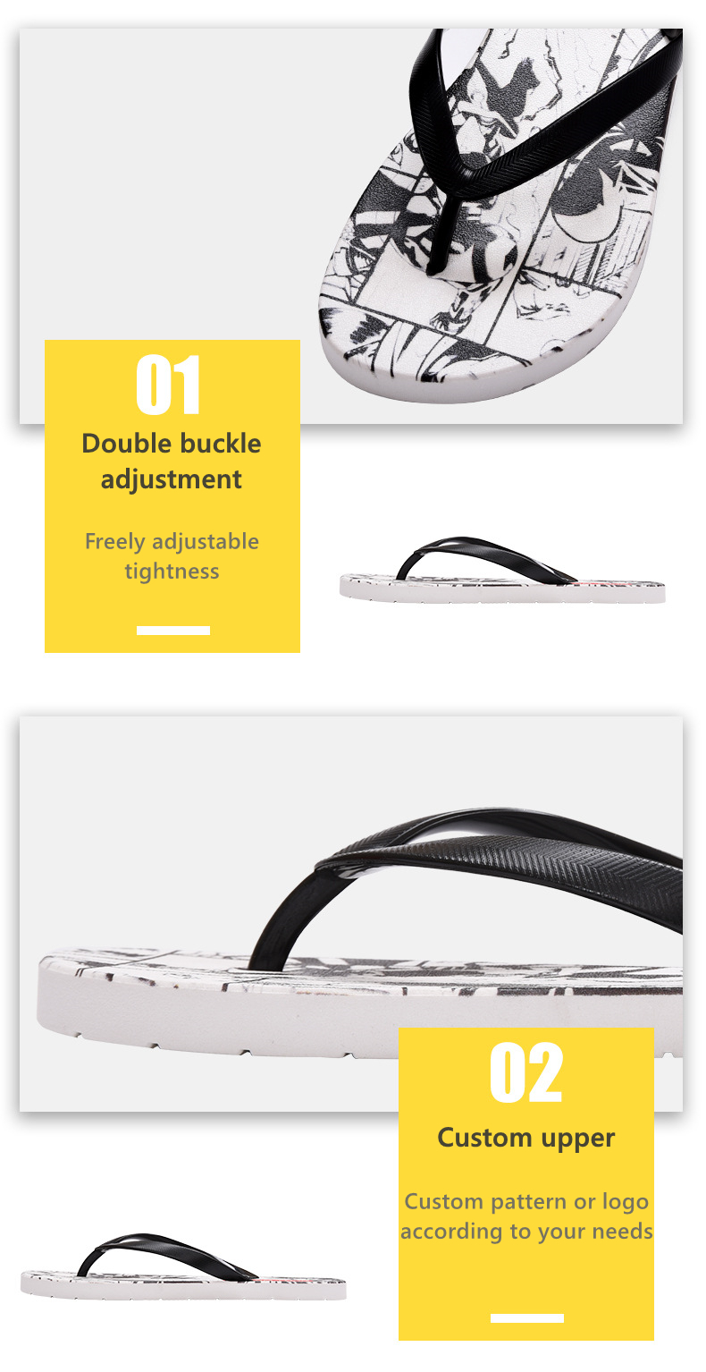 Wholesale Personalised Custom Mens Women Rubber Summer Beach Casual Slipper Flip-flops Outdoor White Flip Flops Unisex With Logo detail