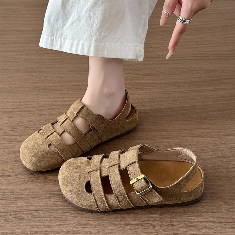 Summer New Retro Clogs Hollow Strap Fisherman Sandals Soft Slingback Comfort Daily Walking Flats for Ladies OEM ODM Wholesale detail