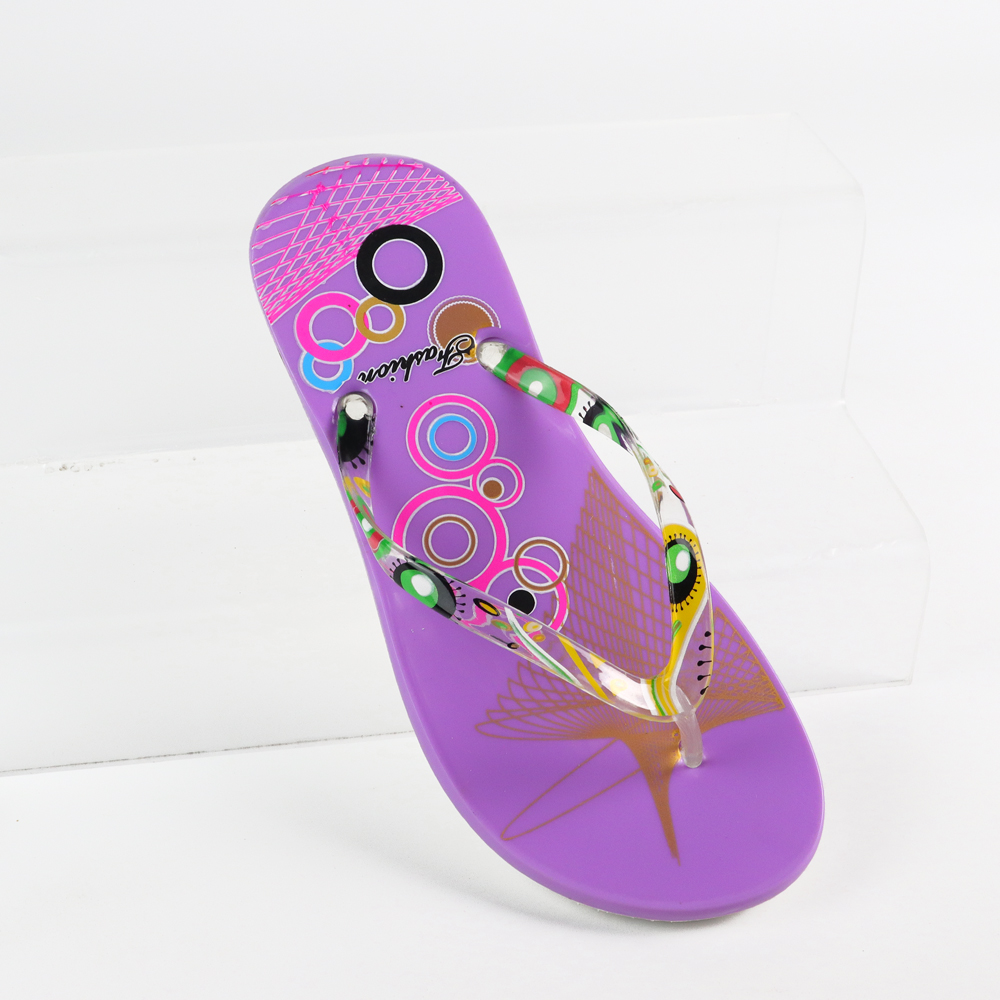 Custom PVC Flip-Flops Women Slippers Open Toe Beach Sandals Summer Wear product view