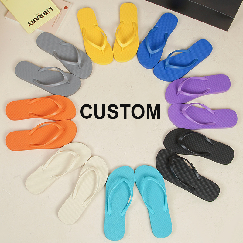 Wholesale Low MOQ 1 Carton Custom Logo Summer Flip Flops Durable Cold Transfer Print Waterproof Lightweight Breathable Platform product view