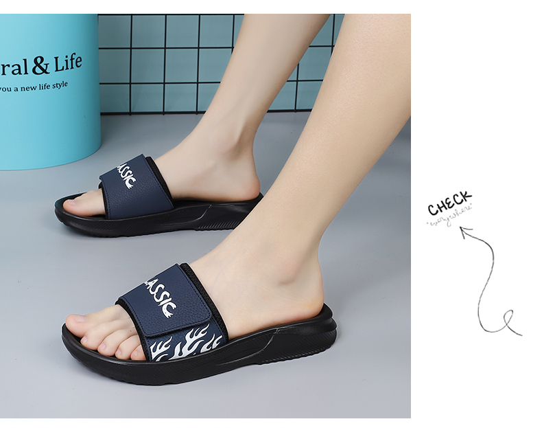 Manufacturers Wholesale Thick Bottom Sporty Outdoor Slippers Flip-flops Winter Summer EVA Outsole Split Leather Upper Cotton detail