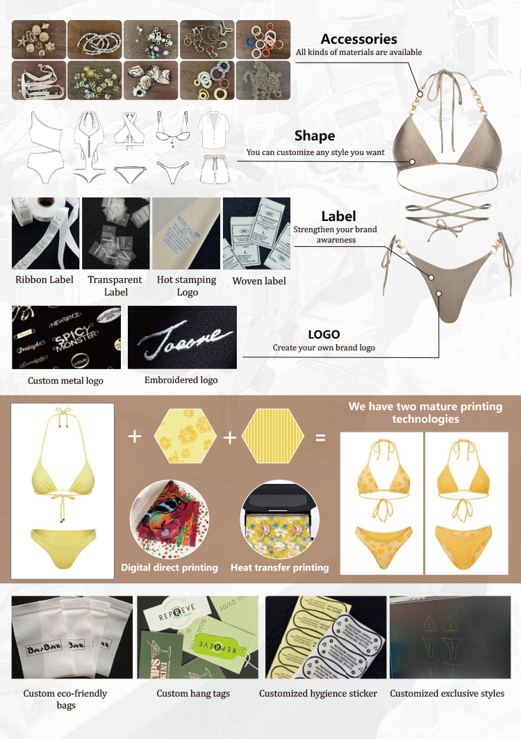 2026 Luxury Women's Two Pieces Bikinis Set Custom Logo Triangle Fitness Swimwear Seamless Thong Swimsuits for Beach & Bathing detail