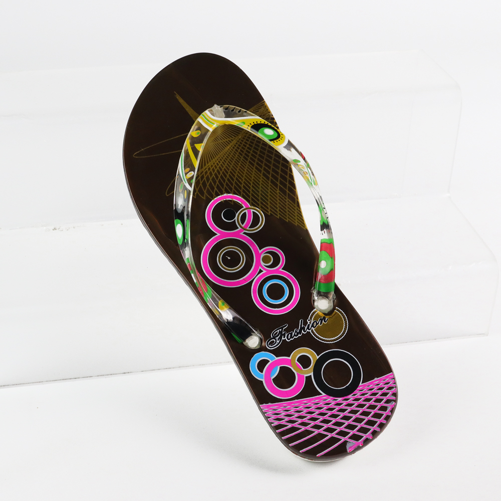 Custom PVC Flip-Flops Women Slippers Open Toe Beach Sandals Summer Wear detail