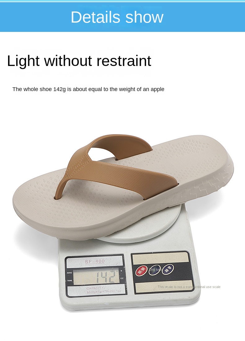 Breezestep EVA Thick Sole Open Flip Flops Men Women | Soft Cushion Anti Slip Breathable Waterproof Beach Sandals | Summer detail