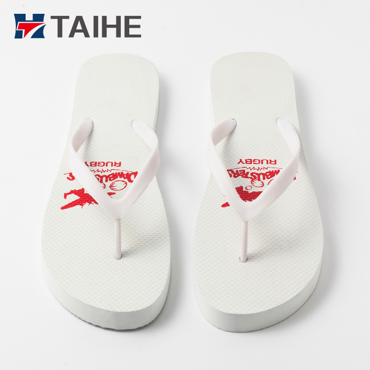 Cheap Wholesale Pure White Women's and Men's Flip Flops Custom Printed White Flip Flops Women product view