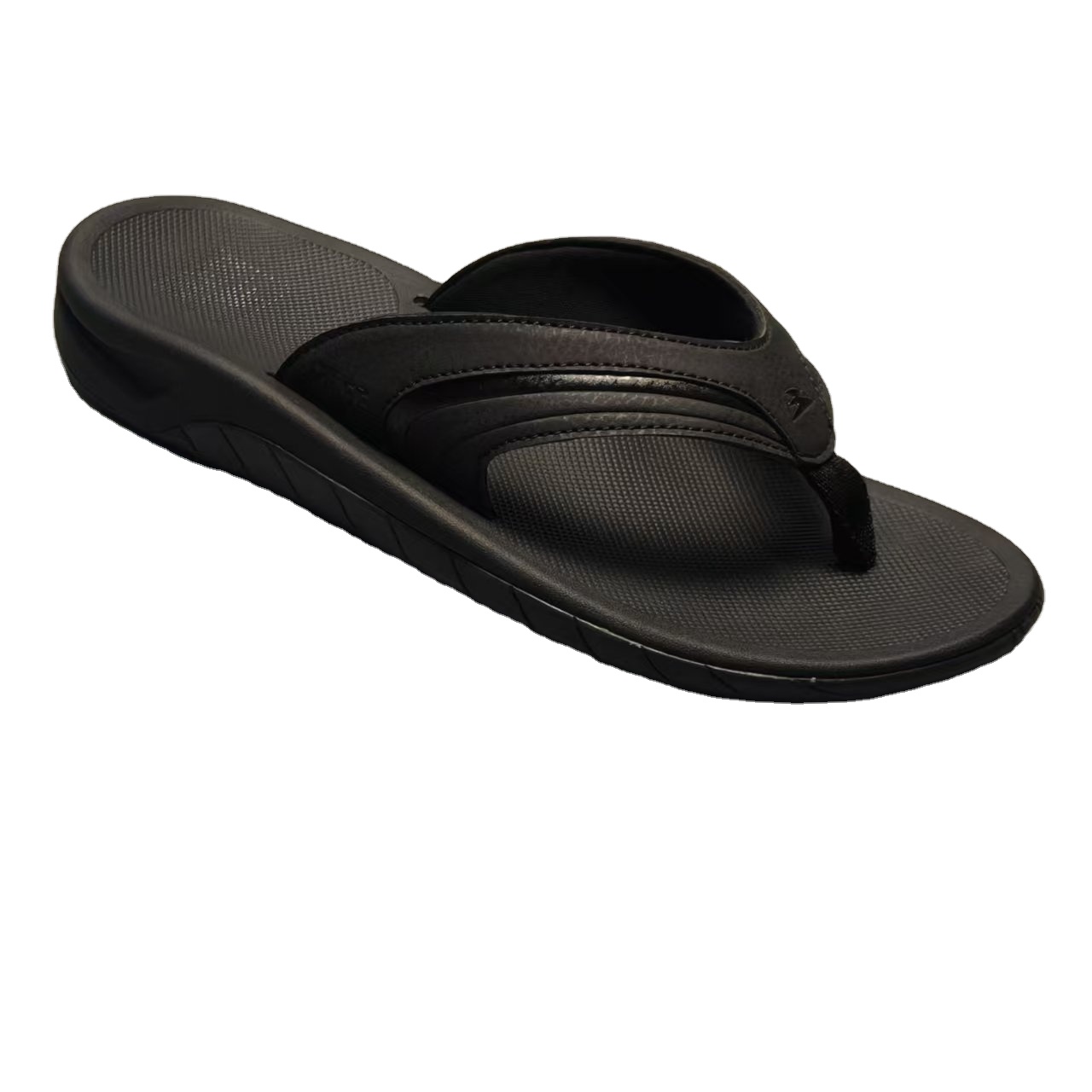 High-end Fashion Trendy Pu Upper Striped Design Breathable Durable Comfortable Stylish Elegant Thick-soled Outdoor Slippers