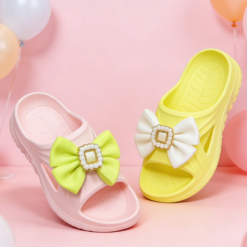 Women's High Heel Indoor Slide Sandals Flower Decoration Soft Cushioned EVA Peep Toe Korean Fashion Style Cartoon Pattern All product view