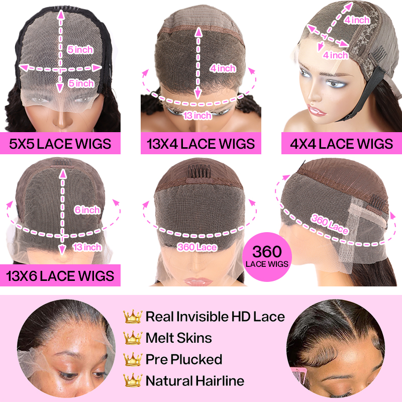 Raw Indian Natural 13*4 13*6 Hd Lace Human Hair Wigs Water Wave Ladies Cuticle Aligned Hair 360 Full Hd Frontal Lace Wig product view