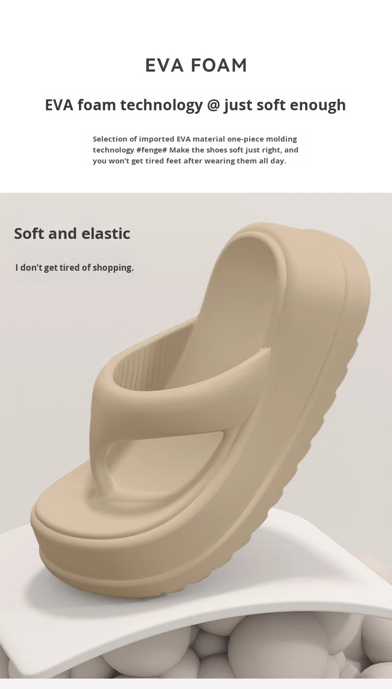 Popular Platform Thick-Soled Flip-Flops Women 2025 New Summer Style Height-Increasing Non-Slip Beach Shoes Soft Cushioning Feel detail