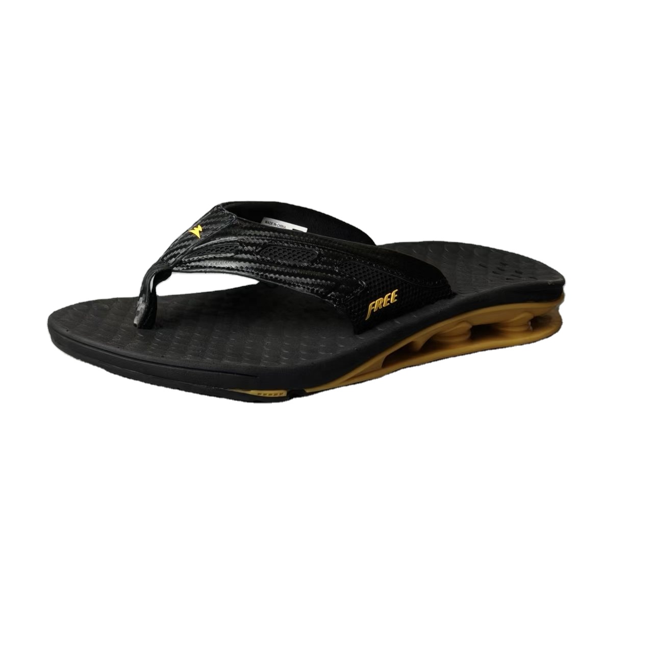 PU Carbon Fiber Pattern 2025 New Fashion Trend Outdoor Vacation Non-Slip Breathable Thick-Soled Bottle Opener Beach Flip-Flops product view