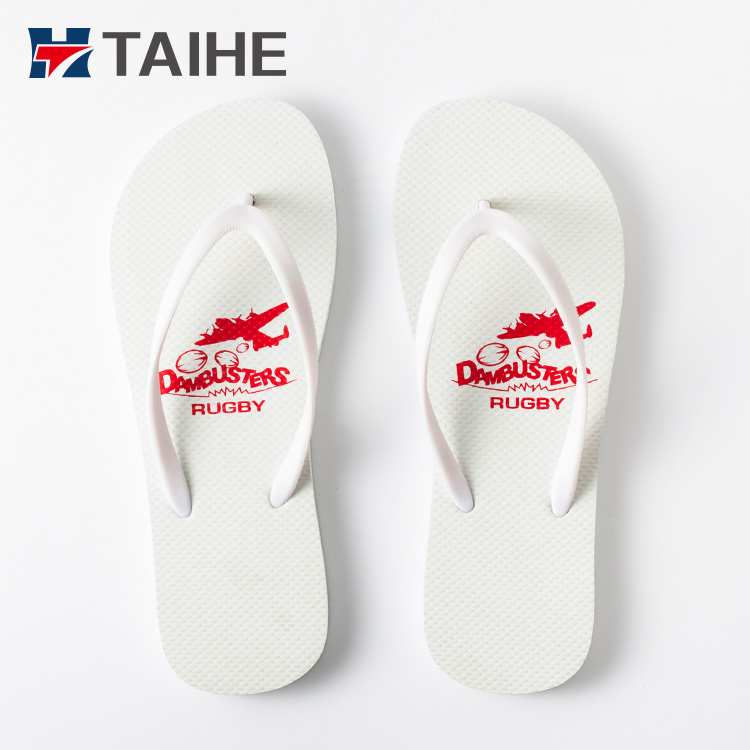 Cheap Wholesale Pure White Women's and Men's Flip Flops Custom Printed White Flip Flops Women product view