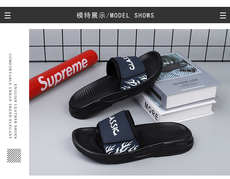 Manufacturers Wholesale Thick Bottom Sporty Outdoor Slippers Flip-flops Winter Summer EVA Outsole Split Leather Upper Cotton detail