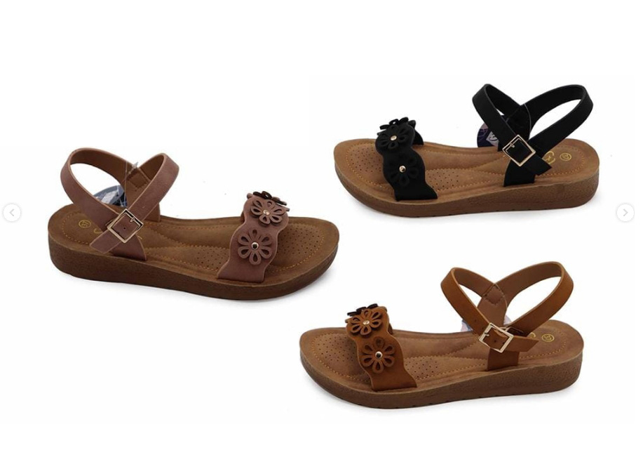 2025 New Women Wedge Heel Sandals Black PU Fancy High Heel Slides Vacation Trendy Casual Sandals product view
