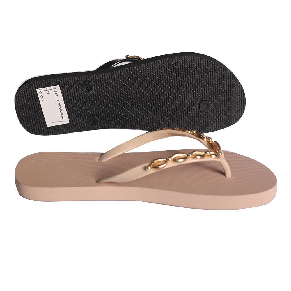 Wholesale Women Flip Flop PE Outsole PVC Upper With Chain Comfortable Footwear Summer Outdoor Beach slippers Summer Beach Sandal product view