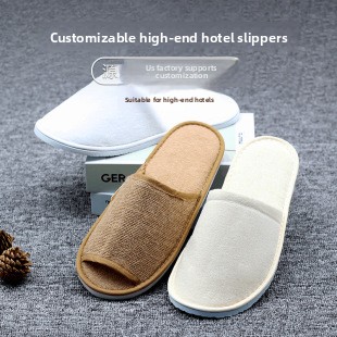 Hotel Disposable Amenities Guesthouse Room Slippers Beach Bathing Flip-Flops Waffle-Patterned Half-Wrap Extra-Thick Non-slip detail