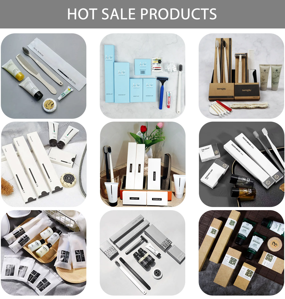Wholesale Custom Airbnb Disposable Unisex Slippers Wash Set Hotel Luxury Bathroom Shampoo Toiletries Amenity Set detail