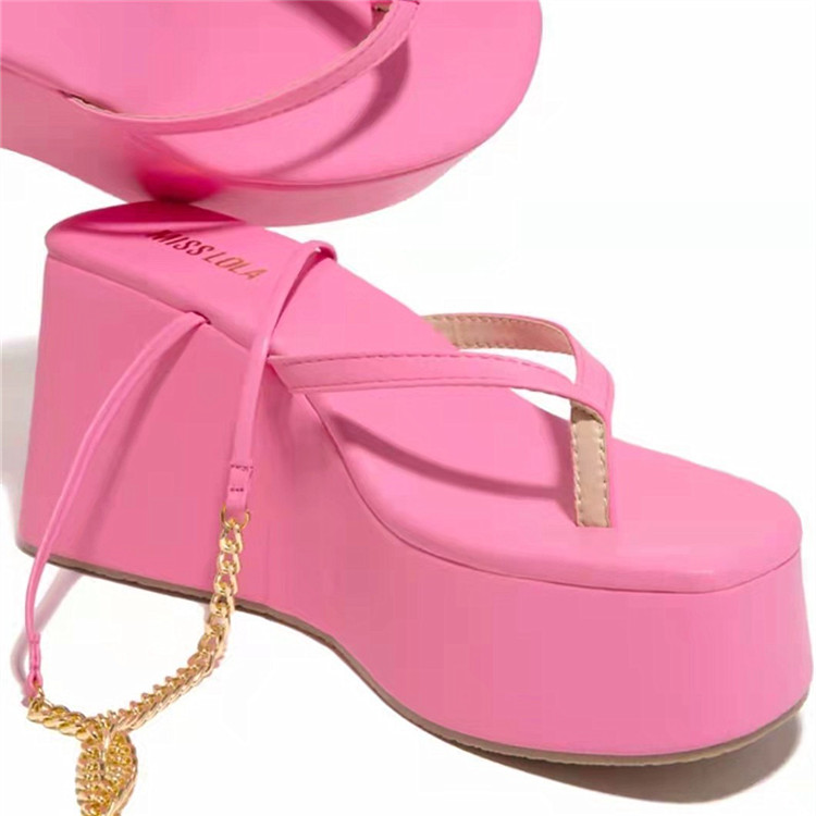 2025 Autumn European American Women's Wedge Heeled Anti-Slippery Plus Size 43 Yards Thin Heel Outdoor Shoes Summer detail