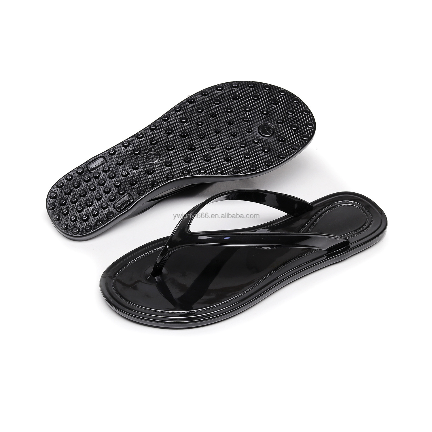 Fashion Versatile Women Plastic Jelly Flip Flops Flat Clip Toe Sandals Casual Outdoor Beach Thong Slippers for Summer detail