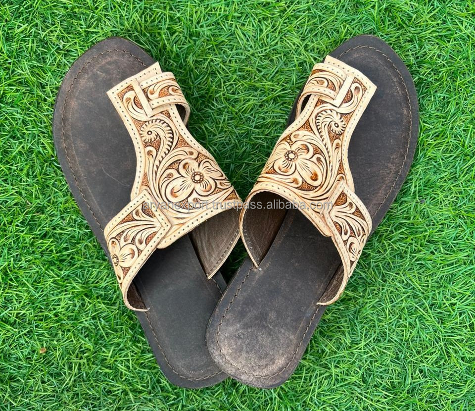 New Fashion Trend Women Flat Flip Flops High Quality Real Handmade Genuine Leather Western Style Cheap Price Female Sandals product view