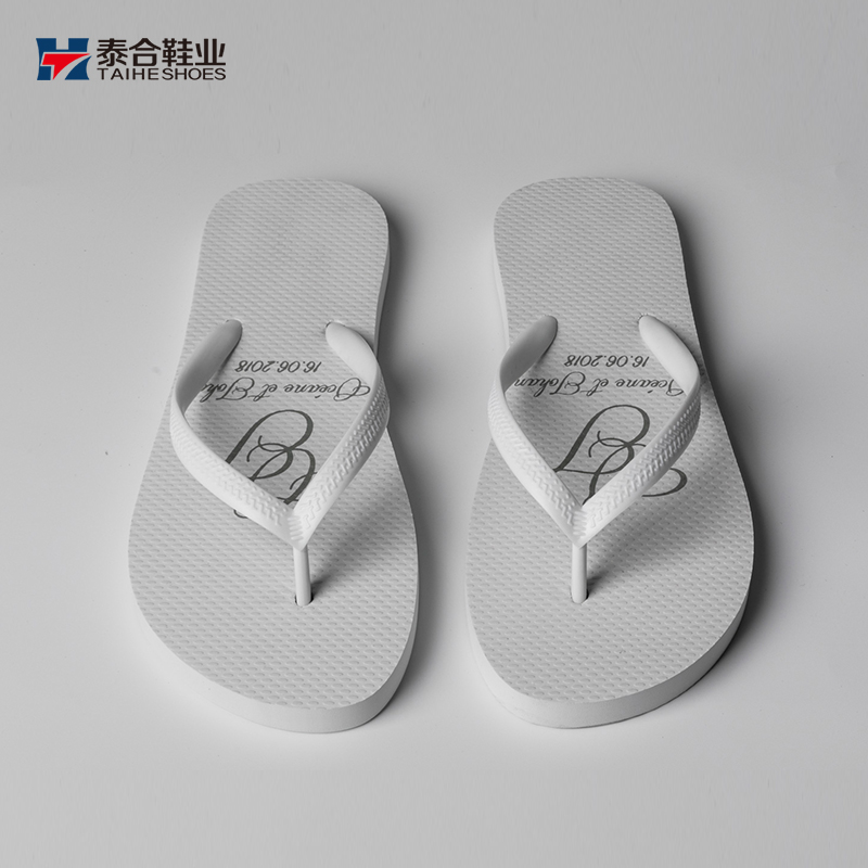 High-end Luxury Brand Custom Flip-flops Factory Custom Flip Flops Personalized White Color Women Wedding Flip Flops