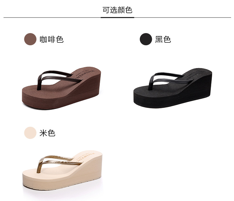 2025 New Design Summer Ladies Wedge Style Platform Women's Flip Flops Ladies High Heel Outdoor Heightening Slippers for Women detail