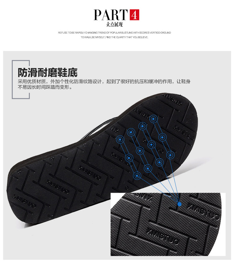 2025 New Design Summer Ladies Wedge Style Platform Women's Flip Flops Ladies High Heel Outdoor Heightening Slippers for Women detail