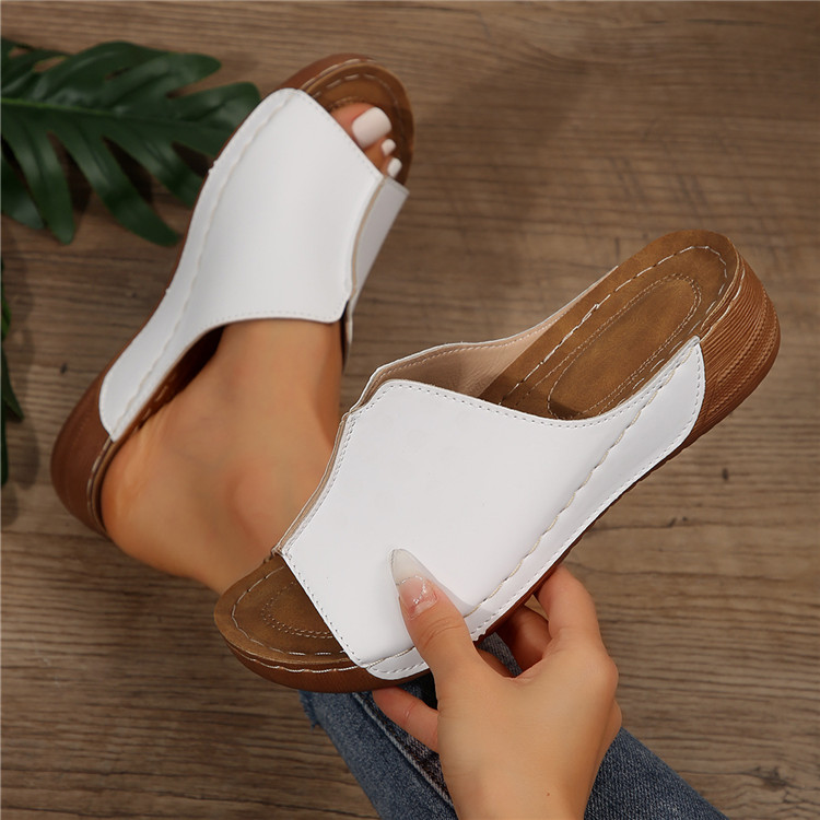 2025 Autumn European American Women's Wedge Heeled Anti-Slippery Plus Size 43 Yards Thin Heel Outdoor Shoes Summer detail