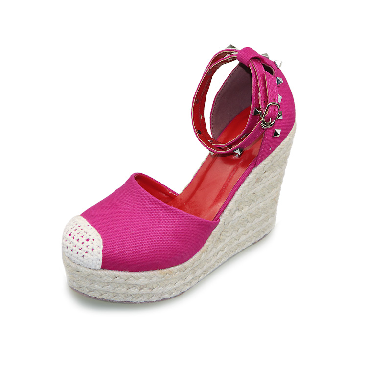Women's 2024 Summer Slip-On Closed Toe Wedges Shoes Breathable and Anti-Slip Espadrille Platform Sandals Zapato De Mujer detail