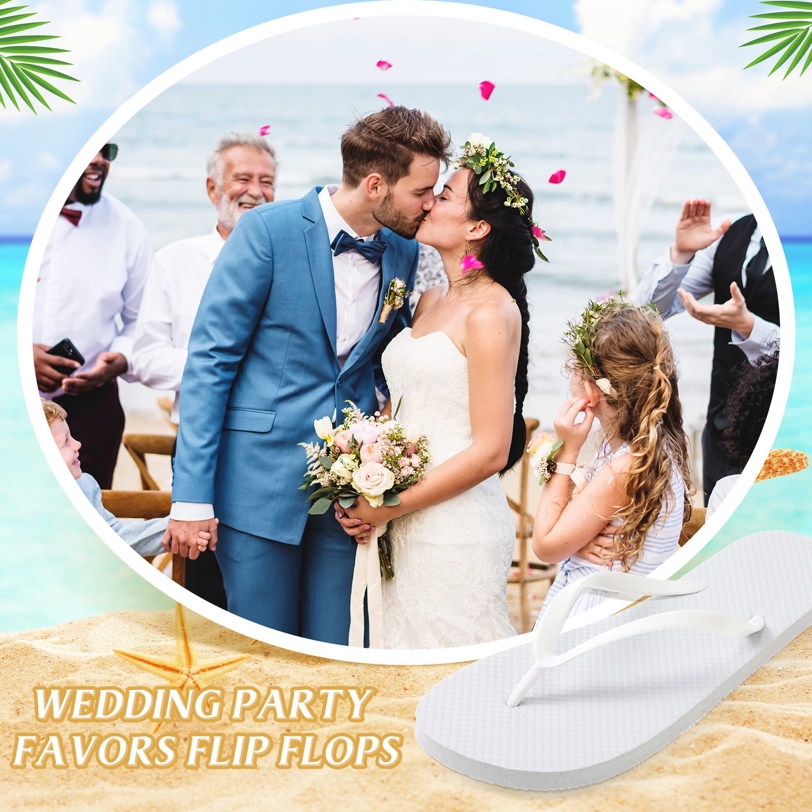Customize Women Cheap Bulk Favor Slipper Wedding Beach Flip Flops for Wedding Guest product view