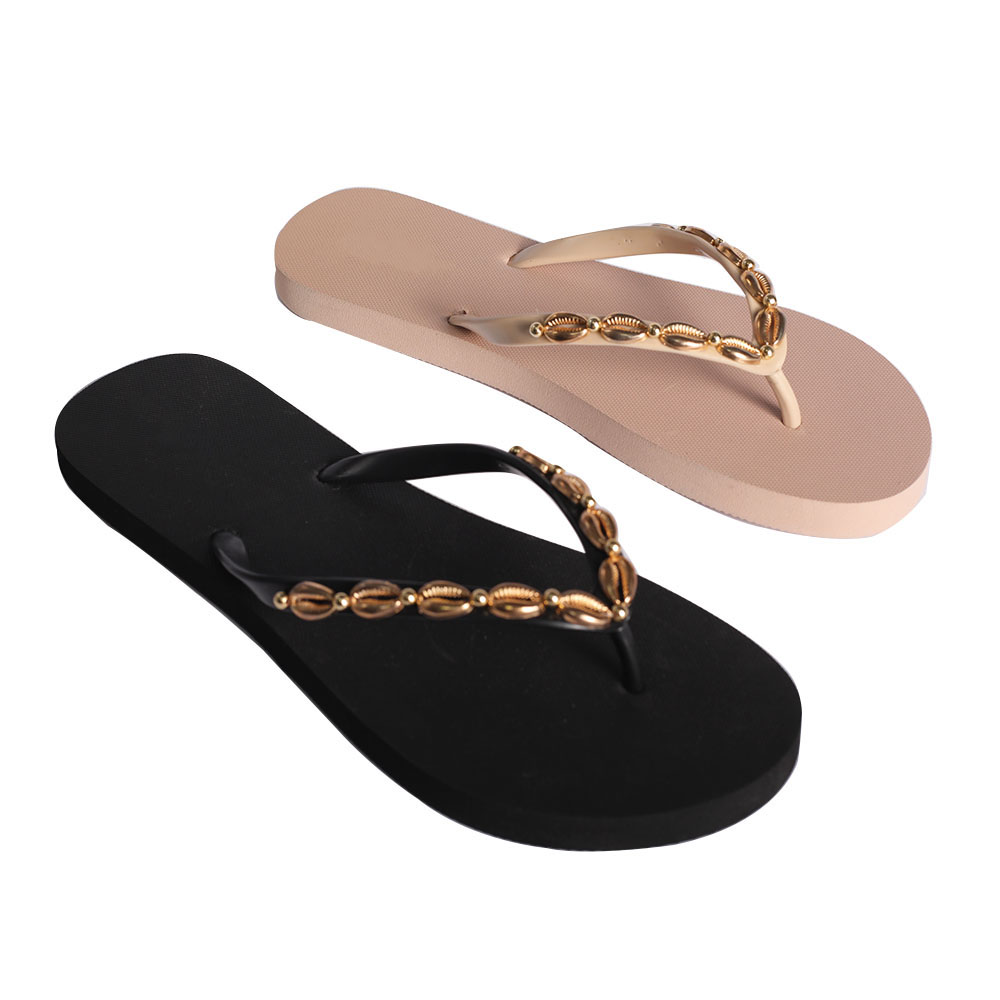 Wholesale Women Flip Flop PE Outsole PVC Upper With Chain Comfortable Footwear Summer Outdoor Beach slippers Summer Beach Sandal