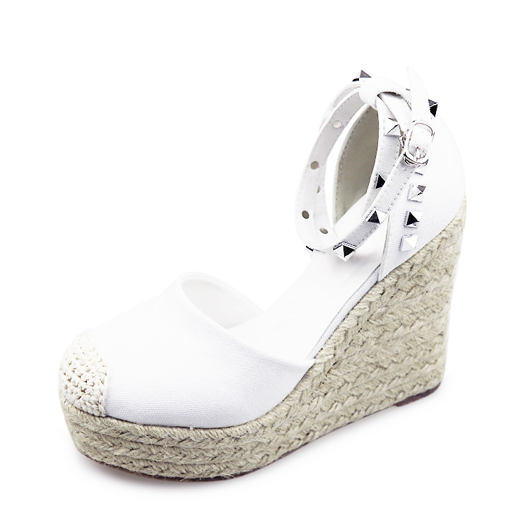 Women's 2024 Summer Slip-On Closed Toe Wedges Shoes Breathable and Anti-Slip Espadrille Platform Sandals Zapato De Mujer product view