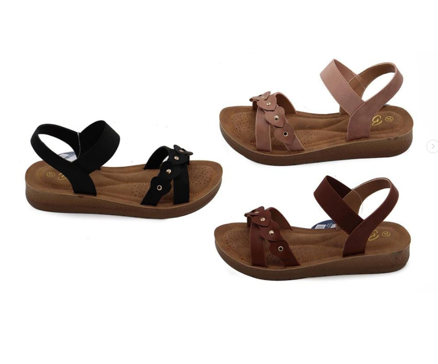 2025 New Women Wedge Heel Sandals Black PU Fancy High Heel Slides Vacation Trendy Casual Sandals detail