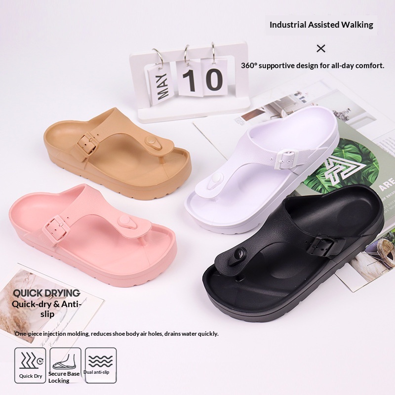 Breezestep Custom EVA Womens Buckle Strap Beach Sandals | Soft Arch Support Waterproof Breathable Deodorant Sandalias De Playa detail
