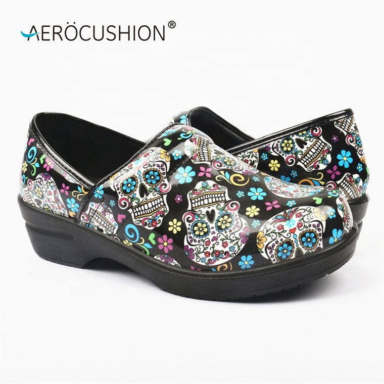 AEROCUSHION Ladies Comfortable slip Resistant Flat Clog Women Shoes and Mary Jane Nursing Working Clogs Shoes for Nurses detail