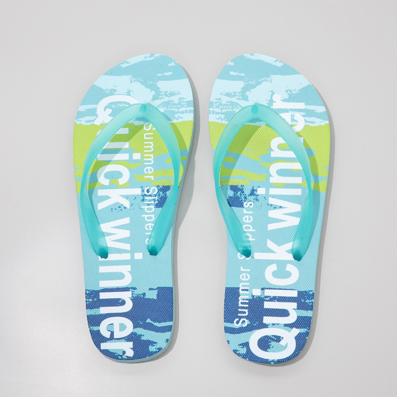 New graffiti flip flops summer colorful fashion clip on slippers personalized couple trend beach wholesale detail