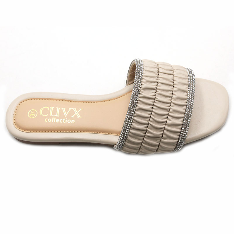 New slippers Women must Wear the Beach in Summer Flip-flops Soft Bottom Folds Striped Rhine-diamond Lady slippers product view